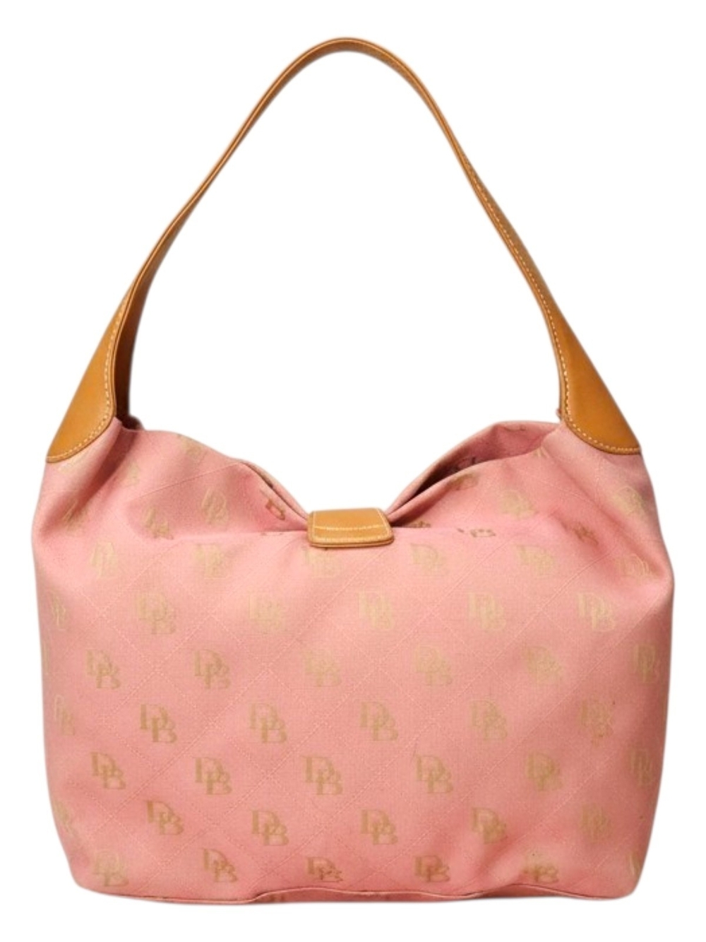 Dooney & Bourke Vintage Y2K Jacquard & Leather Large Logo Lock Sac Hobo Bag - Picture 6 of 15